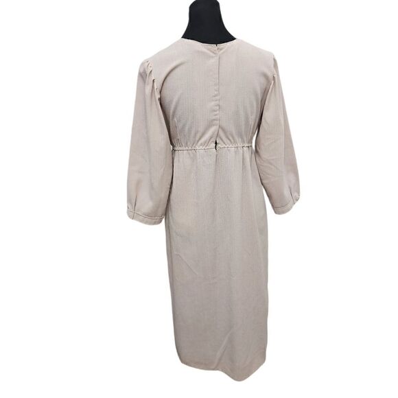 Homemade Amish Mennonite Apron Dress Girl 14 Modest Beige 36 Bust 28 Waist - Picture 5 of 12